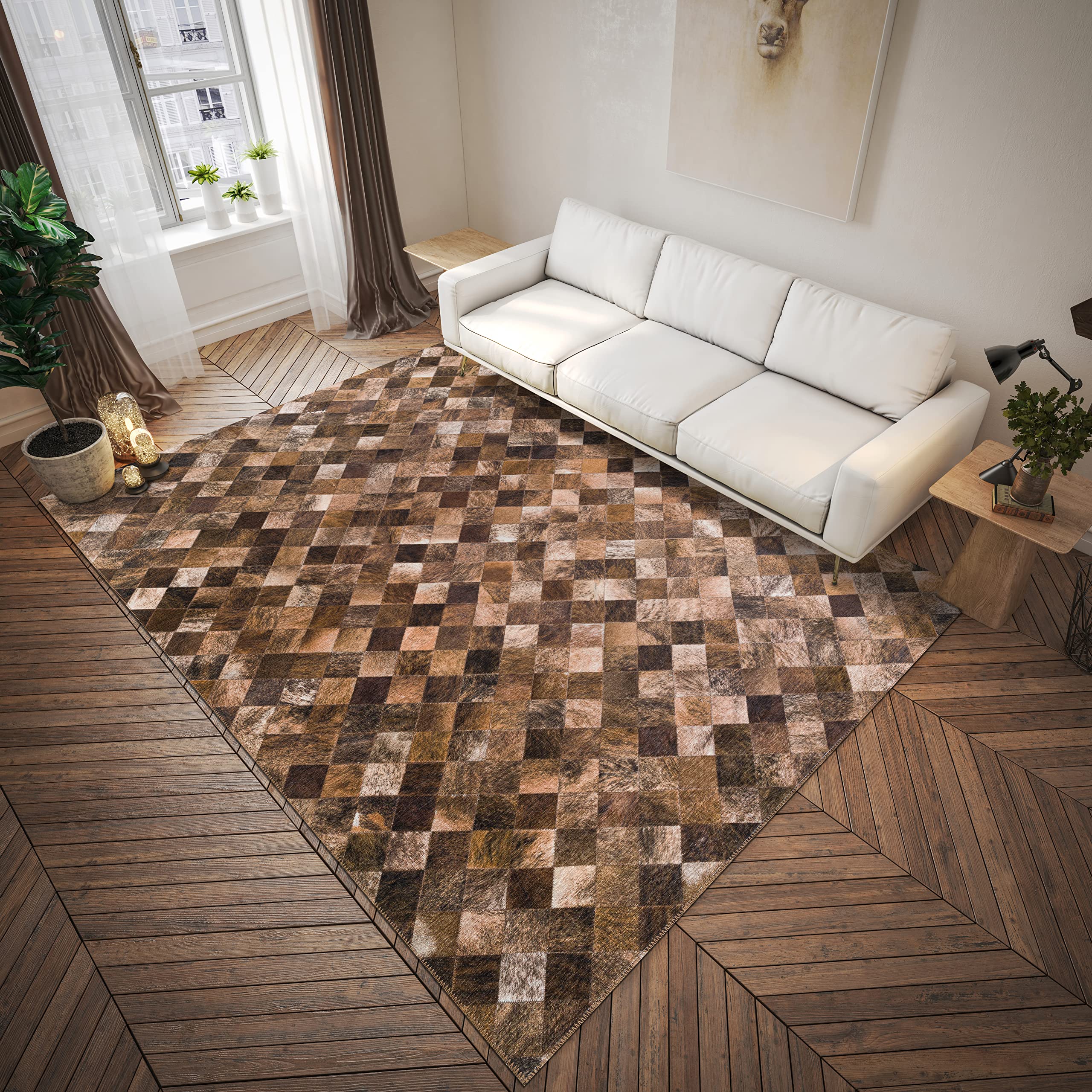 Addison Rugs Laredo Alr32 Brown Washable 10' X 14' Indoor Outdoor Area Rug, Easy Clean, Machine Washable, Non Shedding, Bedroom, Entry, Living Room, Dining Room, Kitchen, Patio Rug