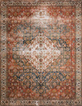 Loloi LAYLA Collection, LAY-05, Ocean / Multi, 2-6 x 9-6, .13 Thick, Runner Rug, Soft, Durable, Vintage Inspired, Distressed, 
