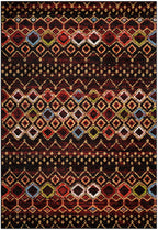 Safavieh Amsterdam Collection Area Rug - 6'7'' X 9'2'', Black & Multi, Moroccan Boho Design, Non-Shedding & Easy Care, Ideal For