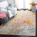 SAFAVIEH Madison Collection 5 Square Grey / Turquoise MAD460G Modern Abstract Non-Shedding Living Room Bedroom Area Rug