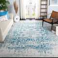 SAFAVIEH Madison Collection 67 Square Teal / Ivory MAD603J Oriental Snowflake Medallion Distressed Non-Shedding Living Room Bed