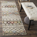 SAFAVIEH Amsterdam Collection Runner Rug - 23 x 12, Ivory & Multi, Moroccan Boho Design, Non-Shedding & Easy Care, Ideal for H