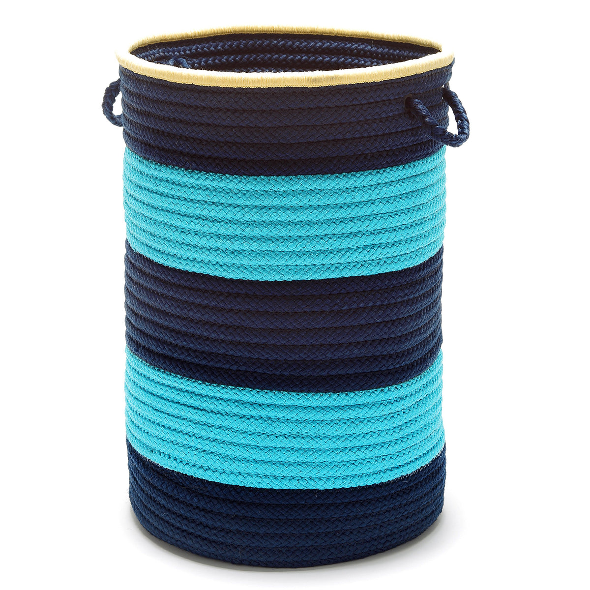 Colonial Mills Color Block Round Basket, 24 By 14-Inch, Turquoise/Navy