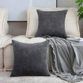 Home Brilliant Set Of 2 Soft Striped Velvet Decorative Pillows Covers 16X16 Inch, Cushion Covers For Couch 40X40Cm, 16 X 16 Inch
