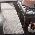 SAFAVIEH Brentwood Collection Runner Rug - 2 x 16, Light Grey & Blue, Traditional Oriental Distressed Design, Non-Shedding & E