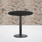 Flash Furniture 30'' Round Black Laminate Table Top with 18'' Round Table Height Base