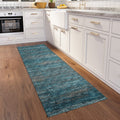Addison Rugs Marston 2'3" X 7'6" Transitional Blue Indoor Outdoor Hallway Runner Rug, Stain Resistant Washable Carpet, Easy Clean, Non Shedding, Bedroom, Living Room, Dining Room, Kitchen Rug