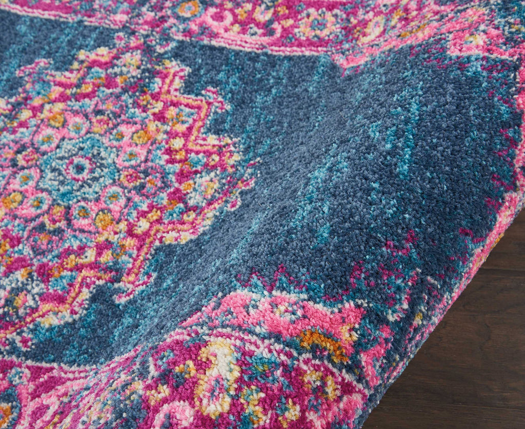 Nourison Passion Blue 2'2' X 7'6' Area Rug, Boho, Traditional, Easy Cleaning, Non Shedding, Bed Room, Living Room, Hallway, (8' Runner)