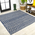 JONATHAN Y SMB108K-3SQ Ourika Moroccan Geometric Textured Weave Navy/Beige 3 Square Indoor/Outdoor Area Rug, Pet Friendly, Non-
