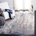 SAFAVIEH Aston Collection Accent Rug - 4 x 6, Grey & Navy, Modern Abstract Design, Non-Shedding & Easy Care, Ideal for High Tr