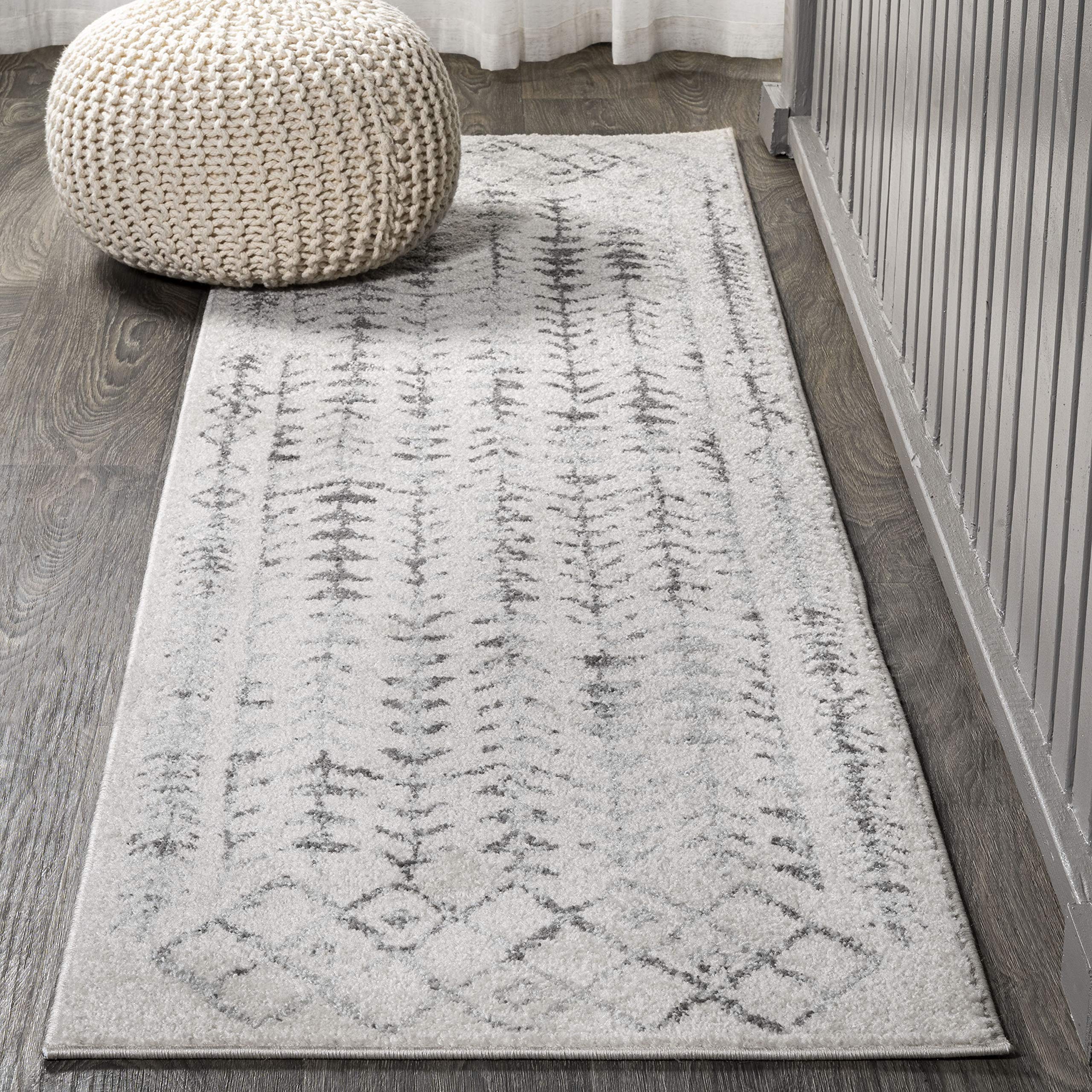JONATHAN Y MOH210A-28 Ziri Moroccan Geometric Indoor Farmhouse Area-Rug Bohemian Minimalistic Easy-Cleaning Bedroom Kitchen Livi