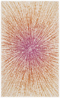 SAFAVIEH Evoke Collection 22 x 4 Fuchsia/Cream EVK228R Abstract Burst Non-Shedding Living Room Bedroom Accent Rug