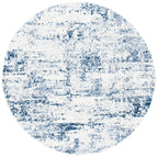 Safavieh Amelia Collection 6'7'' Round Ivory / Navy Ala700B Modern Abstract Non-Shedding Dining Room Entryway Foyer Living Room