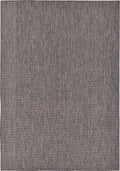 Unique Loom Collection Casual Transitional Solid Heathered Indoor/Outdoor Flatweave Area Rug (8' X 11' 4' Rectangle, Black/Ivor
