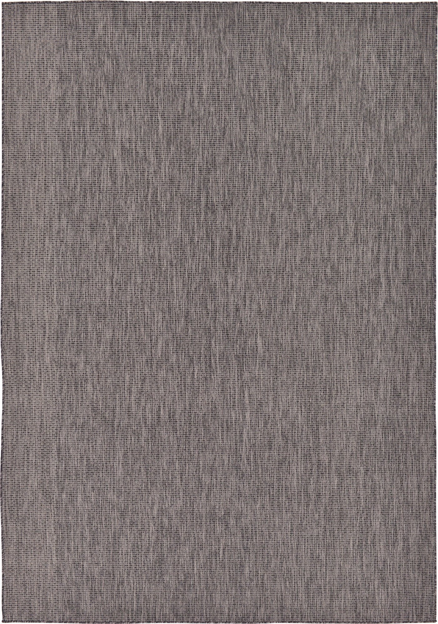 Unique Loom Collection Casual Transitional Solid Heathered Indoor/Outdoor Flatweave Area Rug (8' X 11' 4' Rectangle, Black/Ivor