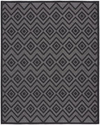 Nourison Versatile Indoor/Outdoor Charcoal/Black 8' X 10' Area Rug, Easy Cleaning, Non Shedding, Bed Room, Living Room, Dining Room, Deck, Backyard, Patio, High Traffic Area (8X10)