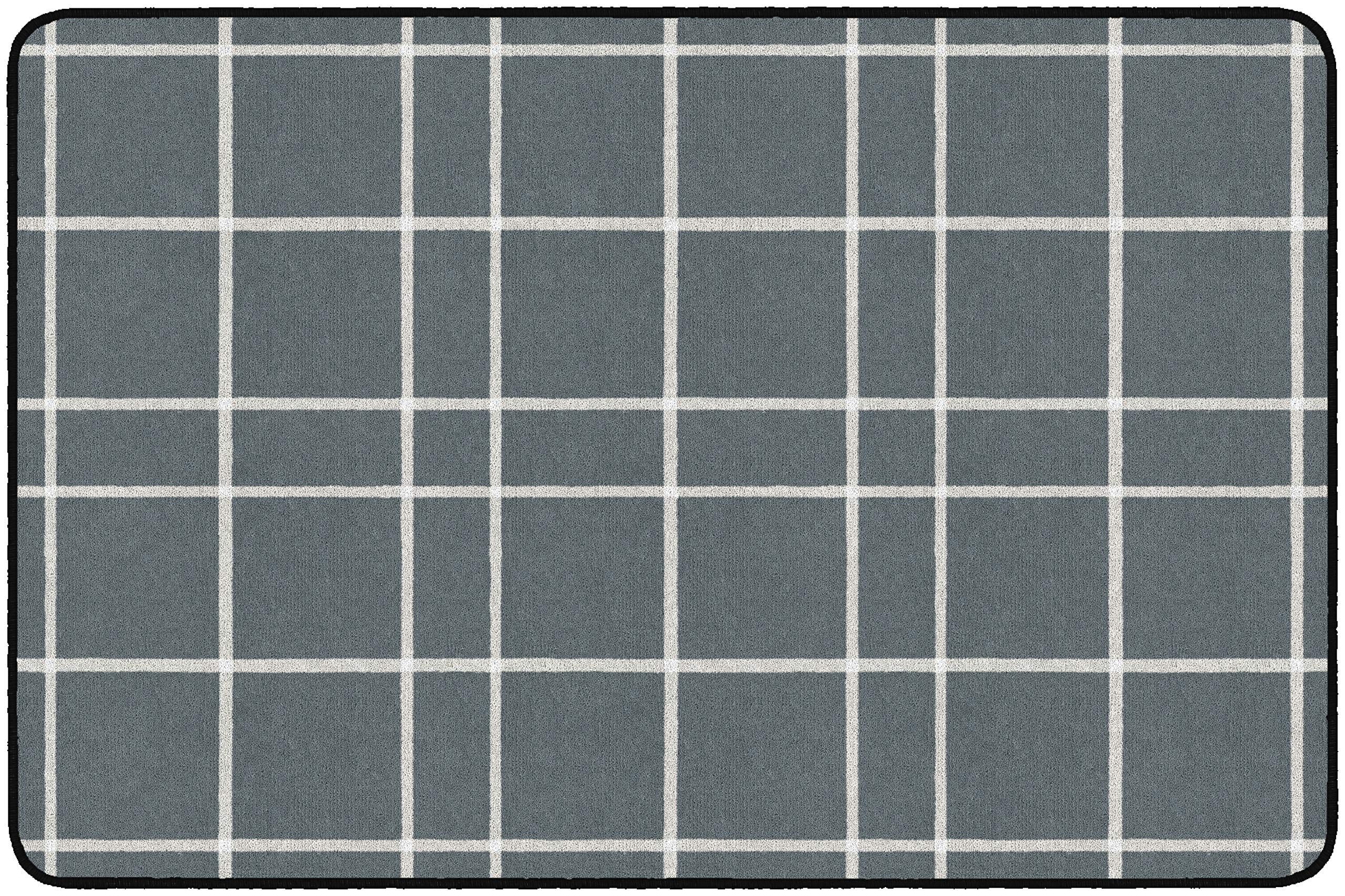 FARMHOUSE CHECK RUG 4FT X 6FT GRAY