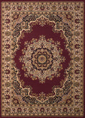 United Weavers Dallas Floral Kirman Area Rug  Burgundy, 8X11, Traditional Indoor Floor Rug With Jute Backing