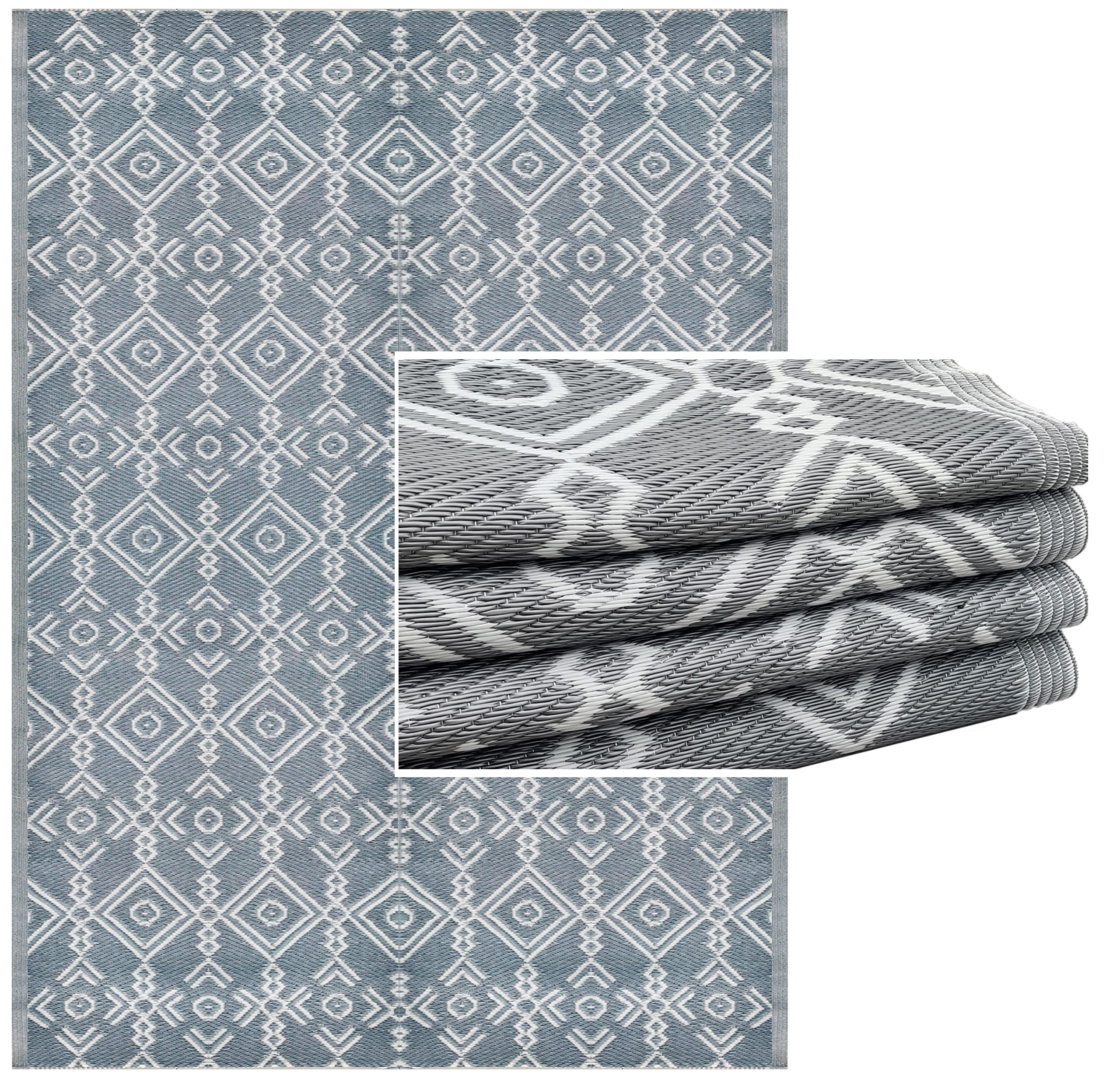 Balajeesusa Outdoor Rug 6 By 9 Feet Grey - Outdoor Rugs For Patios Clearance - Waterproof Camping Rugs For Outside Your Rv, Porc