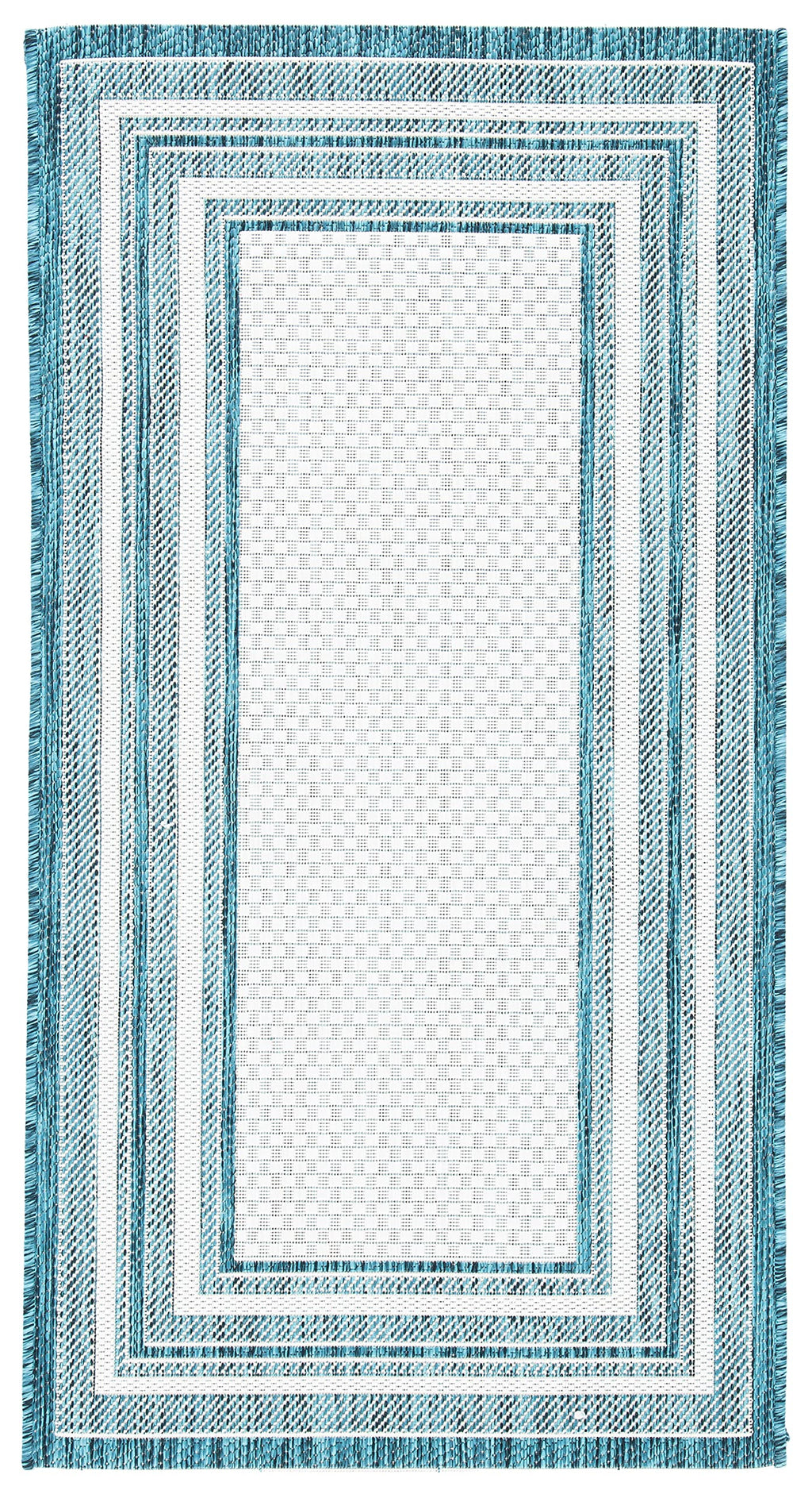 Safavieh Courtyard Collection 2'7' X 5' Ivory / Teal Cy8475 Indoor/ Outdoor Patio Backyard Mudroom Area Rug