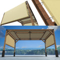 Shademart 8' W X 16' L Beige Pergola Shade Cover With Stainless Steel Weighted Rods And Grommets - Outdoor Patio Canopy Replacem