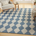 Nourison Positano Indoor/Outdoor Navy Blue 5' X 7' Area Rug, Easy Cleaning, Non Shedding, Bed Room, Living Room, Dining Room, Backyard, Deck, Patio (5X7)