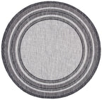 Safavieh Courtyard Collection 5'3' Round Light Grey/Black Cy8475 Indoor/Outdoor Non-Shedding Easy Cleaning Patio Backyard Porch Deck Mudroom Area Rug