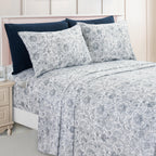 Elegant Comfort Luxury Soft Bed Sheets Paisley Pattern - 1500 Premium Hotel Quality Microfiber Softness Wrinkle And Fade Resistant (6-Piece) Bedding Set, California King, Paisley Navy Blue