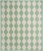 Nourison Positano Indoor-Outdoor Blue Green 8' X 10' Area Rug, Easy Cleaning, Non Shedding, Bed Room, Living Room, Dining Room, Backyard, Deck, Patio (8X10)