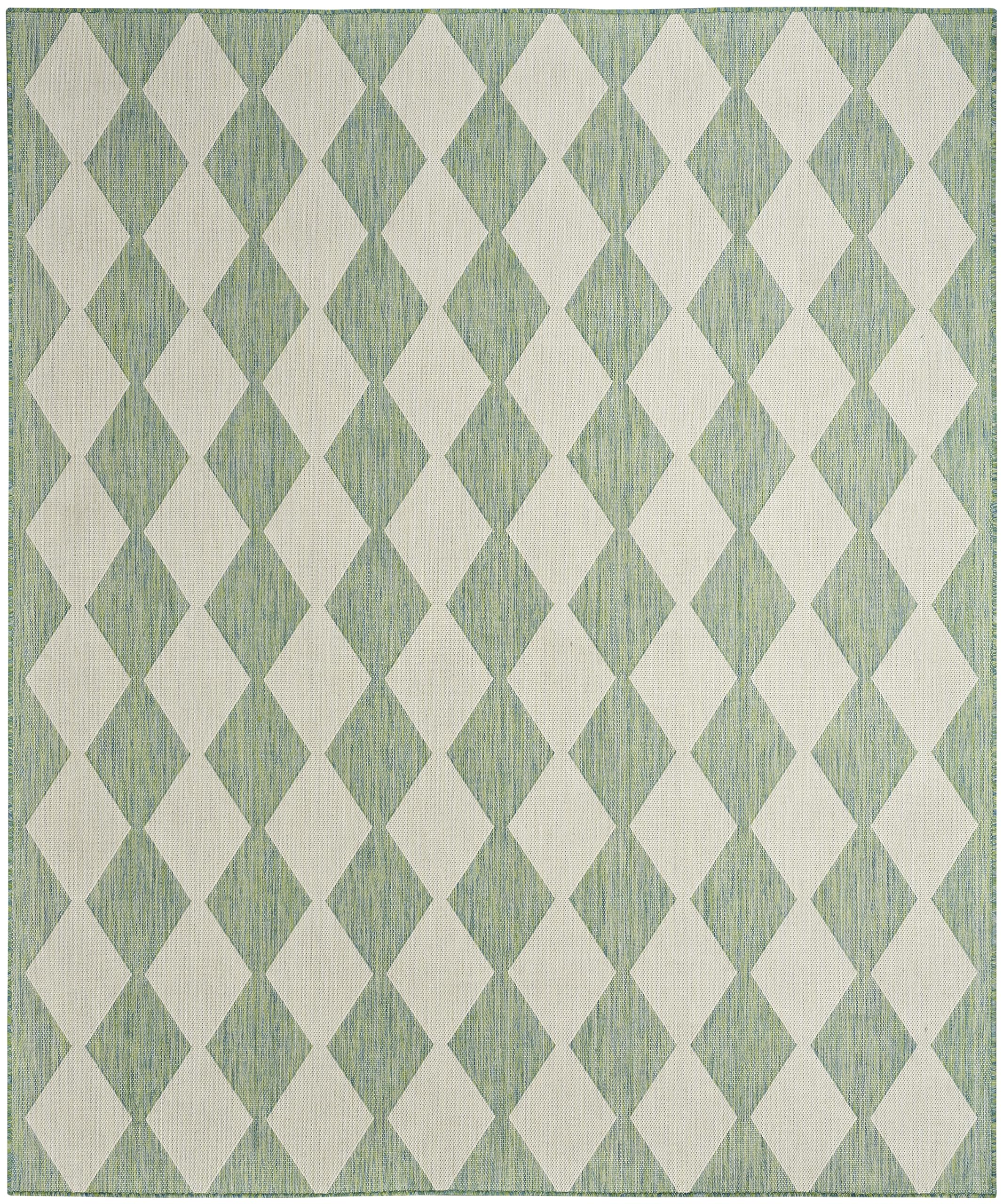 Nourison Positano Indoor-Outdoor Blue Green 8' X 10' Area Rug, Easy Cleaning, Non Shedding, Bed Room, Living Room, Dining Room, Backyard, Deck, Patio (8X10)