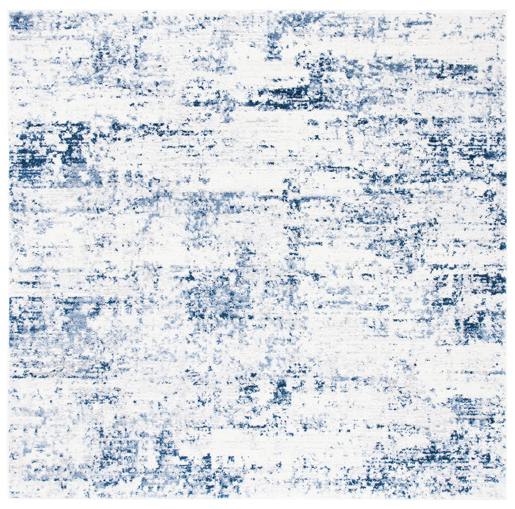 Safavieh Amelia Collection Area Rug - 3' Square, Ivory & Navy, Modern Abstract Design, Non-Shedding & Easy Care, Ideal For High