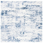 Safavieh Amelia Collection Area Rug - 3' Square, Ivory & Navy, Modern Abstract Design, Non-Shedding & Easy Care, Ideal For High