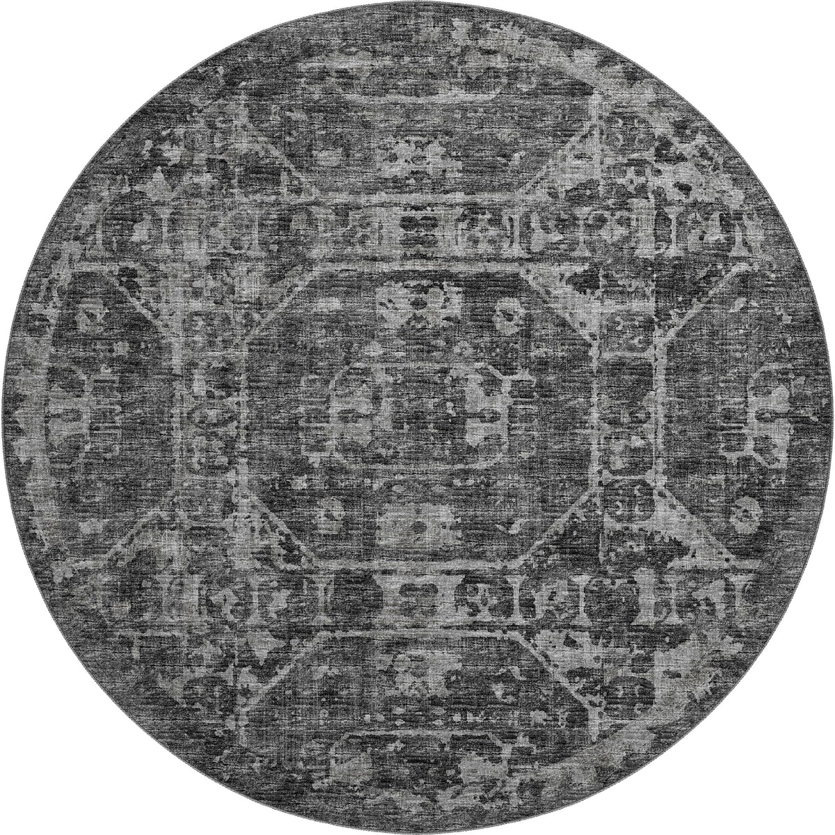 Aberdeen Ab2 Black 8' X 8' Round Rug