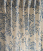 Maison D' Hermine 100% Cotton Curtain - 50''X124'' Blue (White Background) Decorative Curtain - Aesthetic Curtains For Farmhouse