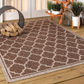JONATHAN Y SMB109B-6 Trebol Moroccan Trellis Textured Weave Espresso/Taupe 6 ft. x 9 ft. Indoor/Outdoor Area Rug, Pet Friendly, 