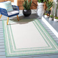 Safavieh Courtyard Collection 6'7' X 9'6' Ivory/Green Cy8475 Indoor/ Outside Waterproof Easy Cleansingpatio Backyard Mudroom A