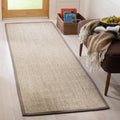 SAFAVIEH Natural Fiber Collection Runner Rug - 26 x 16, Marble & Khaki, Border Sisal Design, Easy Care, Ideal for High Traffic