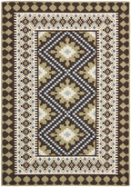 Safavieh Veranda Collection Area Rug - 5'3' X 7'7', Chocolate & Green, Boho Design, Non-Shedding & Easy Care, Indoor/Outdoor & Washable-Ideal For Patio, Backyard, Mudroom (Ver099-0624)