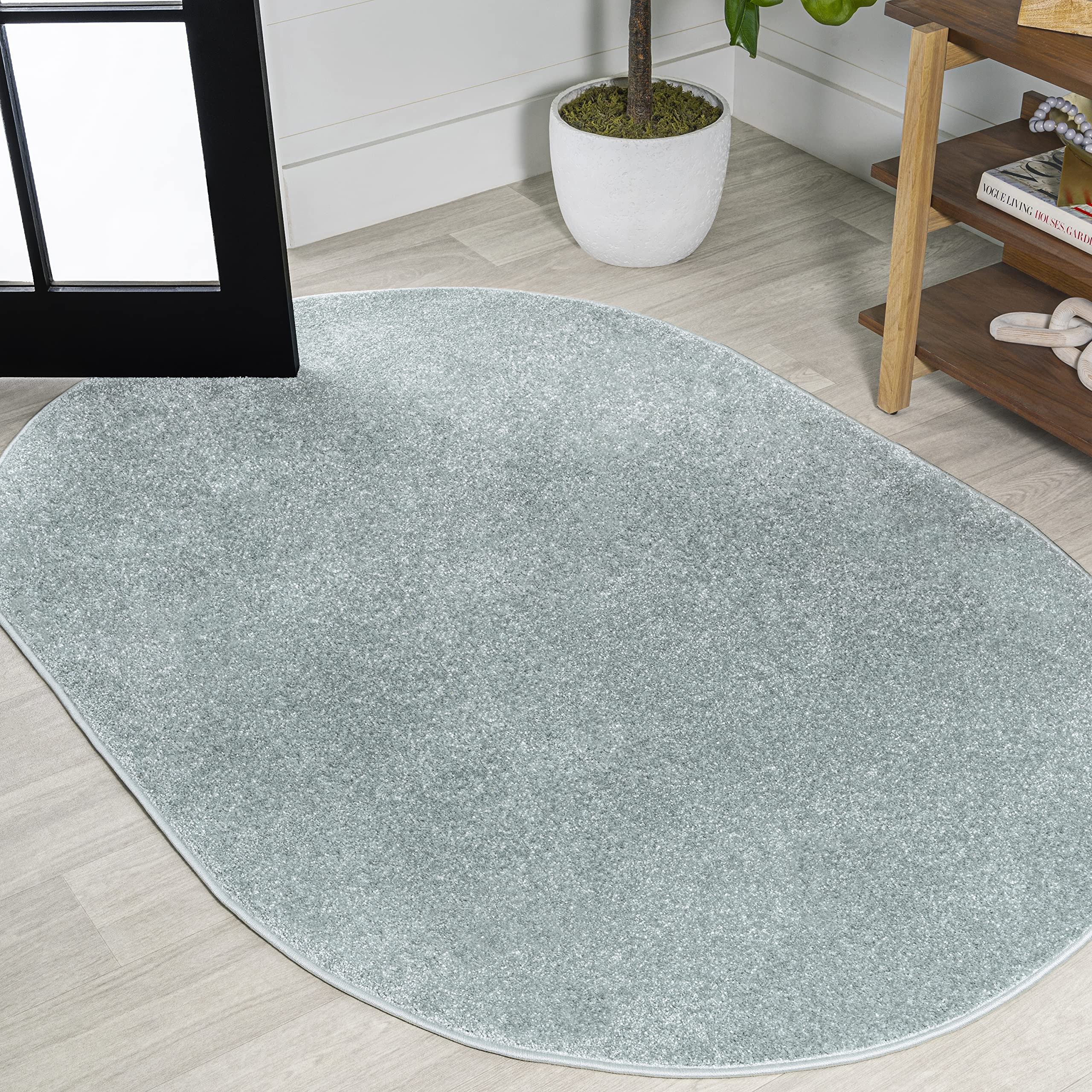 JONATHAN Y SEU100S-5OV Haze Solid Low-Pile Indoor Area Rug, Coastal, Bohemian, Minimalist, Classic, Casual for Bedroom,Kitchen,L