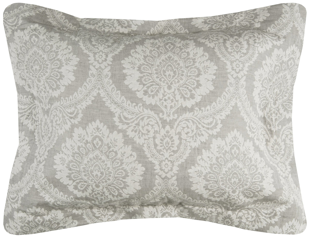 Rizzy Home | BT3011 | King Sham | 20&quot;x36&quot; Brown/White/Gray Damask