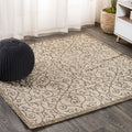 Jonathan Y Smb107B-8Sq Madrid Vintage Filigree Textured Weave Beige/Brown 8' Square Indoor/Outdoor Area Rug, Pet Friendly, Non-S