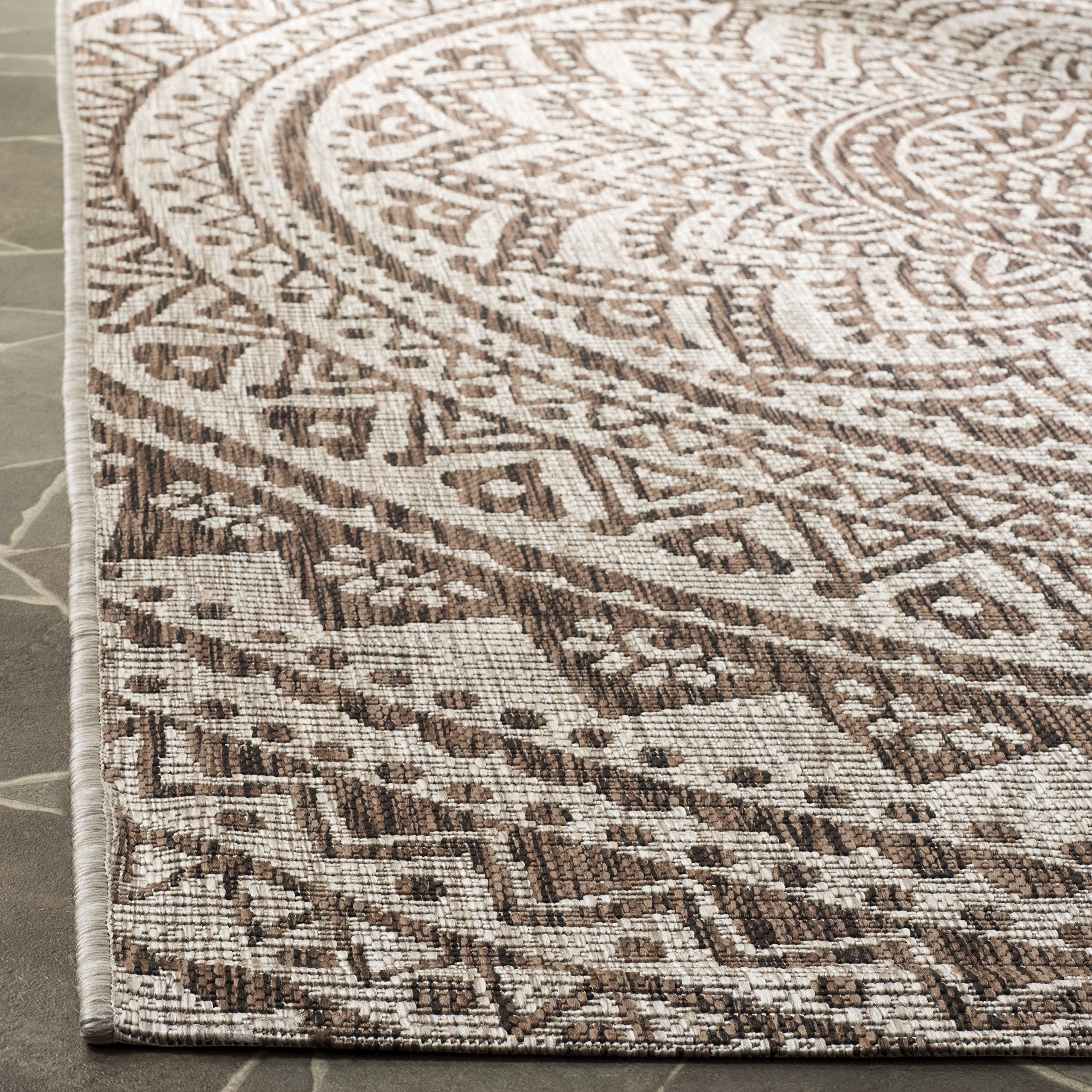 Safavieh Courtyard Collection 24' X 44.4' Beige/Brown Cy8734 Indoor/ Outdoor Patio Backyard Mudroom Accent Rug