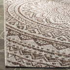 Safavieh Courtyard Collection 4' Square Light Beige/Terracotta Cy8734 Indoor/ Outside Waterproof Easy Cleansingpatio Backyard Mudroom Accent Mat