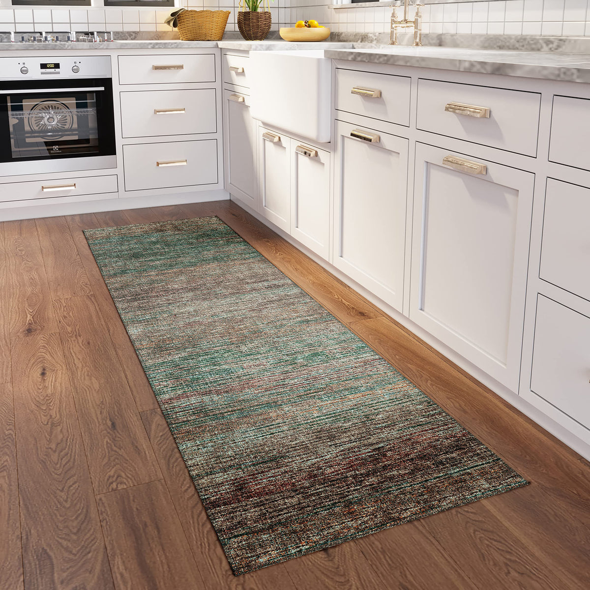 Addison Rugs Marston 2'3&quot; X 7'6&quot; Transitional Multi Indoor Outdoor Hallway Runner Rug, Stain Resistant Washable Carpet, Easy Clean, Non Shedding, Bedroom, Living Room, Dining Room, Kitchen Rug