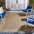 SAFAVIEH Courtyard Collection 8 x 11 Brown / Natural CY2665 Scroll Indoor/ Outdoor Waterproof Easy-Cleaning Patio Backyard Mud