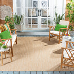 SAFAVIEH Courtyard Collection Area Rug - 8' x 10', Natural & Cream, Non-Shedding & Easy Care, Indoor/Outdoor & Washable-Ideal fo