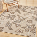 Nourison Aloha Indoor/Outdoor Beige 6' X 9' Area Rug, Easy Cleaning, Non Shedding, Bed Room, Living Room, Dining Room, Kitchen (6X9)