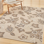 Nourison Aloha Indoor/Outdoor Beige 3'6' X 5'6' Area Rug, Easy Cleaning, Non Shedding, Bed Room, Living Room, Dining Room, Kitchen (4X6)