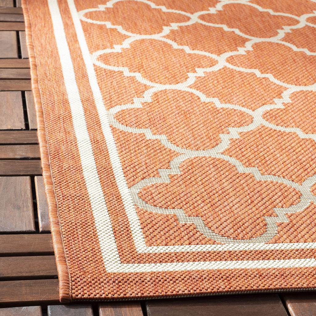 Safavieh Courtyard Collection 2'3' X 12' Terracotta / Bone Cy6918 Trellis Indoor/ Outdoor Waterproof Easy Cleaning Patio Backyard Runner Rug