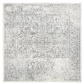 SAFAVIEH Evoke Collection Accent Rug - 3 Square, Ivory & Grey, Distressed Design, Non-Shedding & Easy Care, Ideal for High Traf